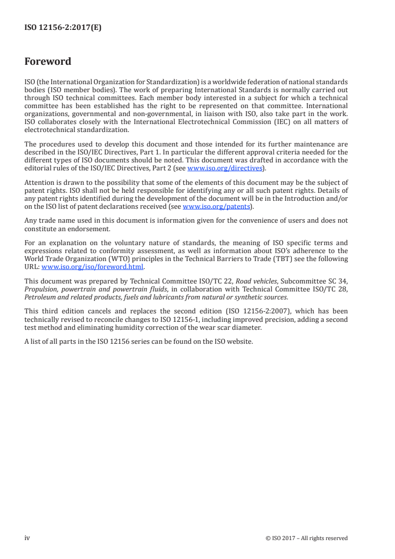ISO 12156-2:2017 ISO 12156-2:2017 - Diesel fuel — Assessment of lubricity using the high-frequency reciprocating rig (HFRR) — Part 2: Limit/13/2017 - Page 4 preview