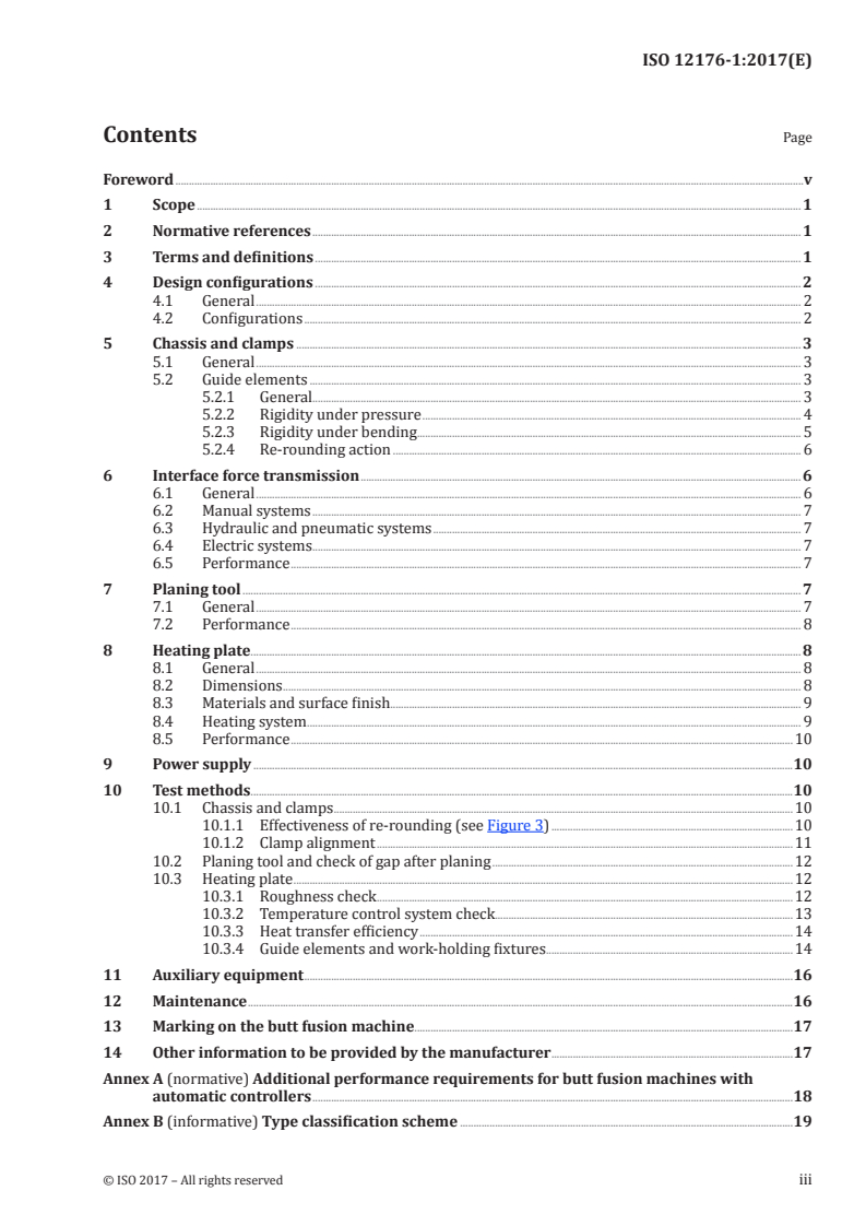 ISO 12176-1:2017 ISO 12176-1:2017 - Plastics pipes and fittings — Equipment for fusion jointing polyethylene systems — Part 1: Butt fusion/20/2017 - Page 3 preview