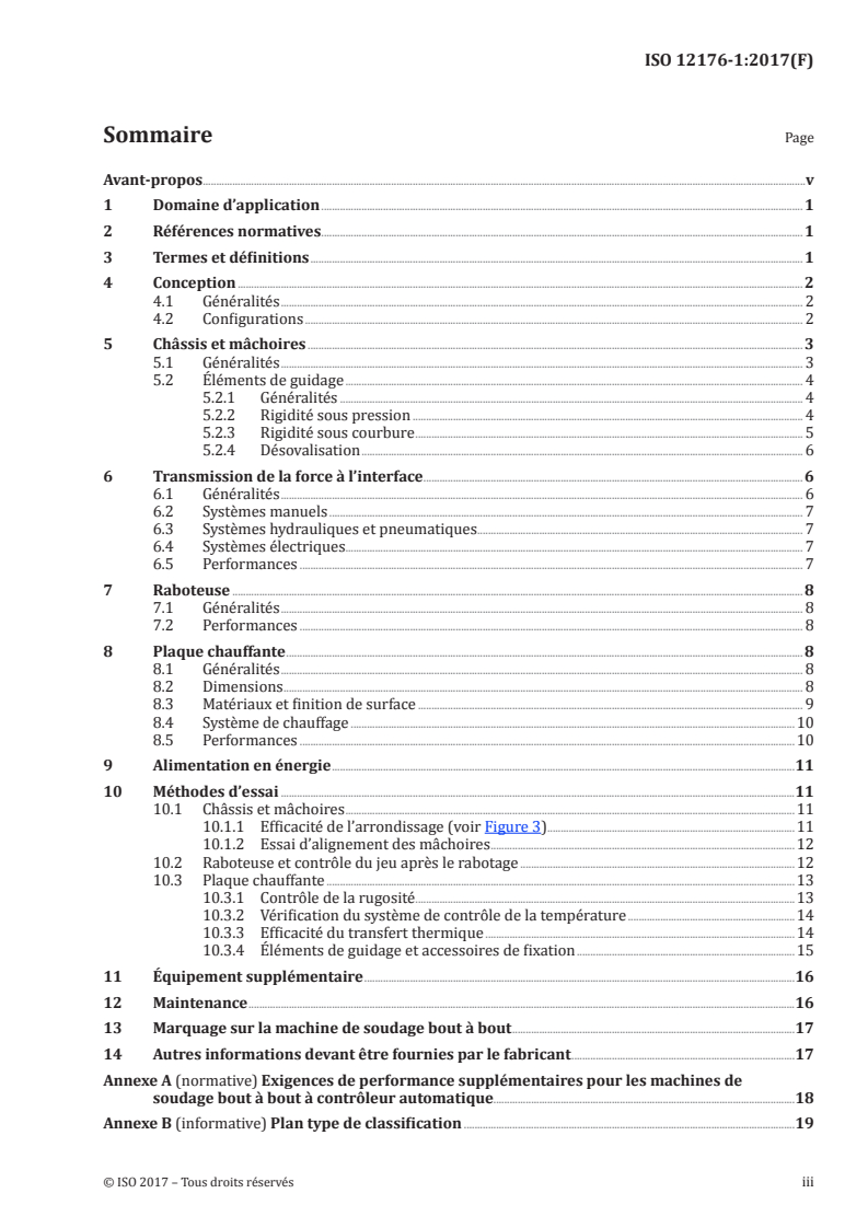 ISO 12176-1:2017 ISO 12176-1:2017 - Tubes et raccords en matières plastiques — Appareillage pour l'assemblage par soudage des systèmes en polyéthylène — Partie 1: Soudage bout à bout/30/2017 - Page 3 preview