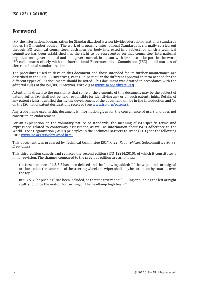 ISO 12214:2018 ISO 12214:2018 - Road vehicles — Direction-of-motion stereotypes for automotive hand controls/2/2018 - Page 4 preview