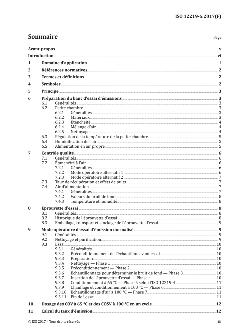 SIST ISO 12219-6:2018 ISO 12219-6:2017 - Air intérieur des véhicules routiers — Partie 6: Méthode pour la détermination des émissions de composés organiques semi-volatils des pièces et matériaux intérieurs des véhicules à des températures élevées — Méthode de la petite chambre/8/2018 - Page 3 preview