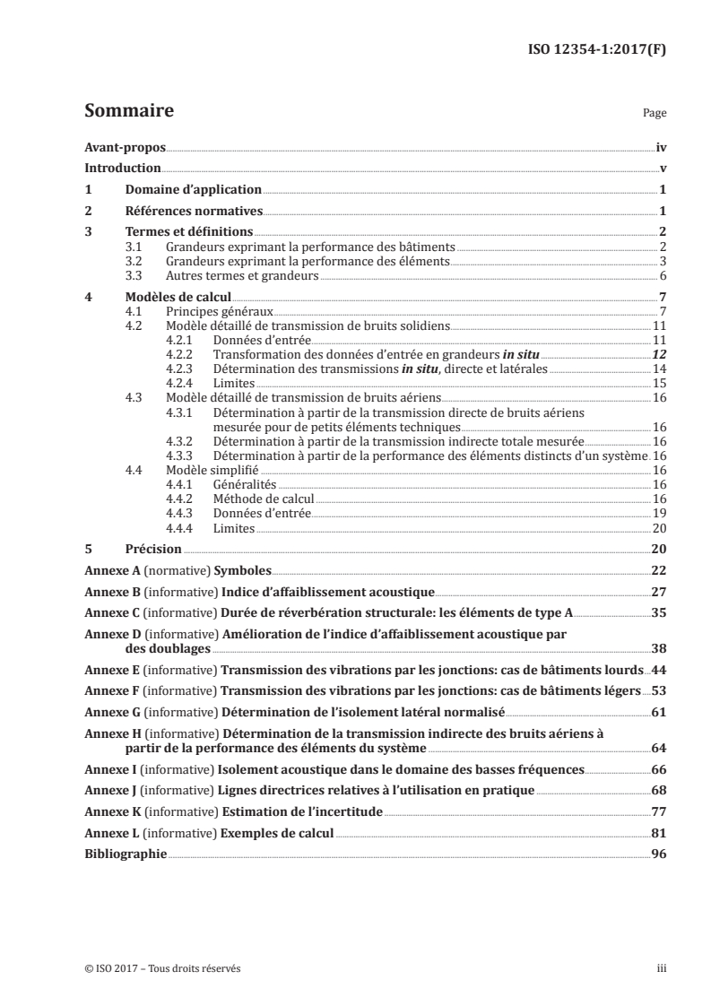 ISO 12354-1:2017 ISO 12354-1:2017 - Acoustique du bâtiment — Calcul de la performance acoustique des bâtiments à partir de la performance des éléments — Partie 1: Isolement acoustique aux bruits aériens entre des locaux/17/2017 - Page 3 preview