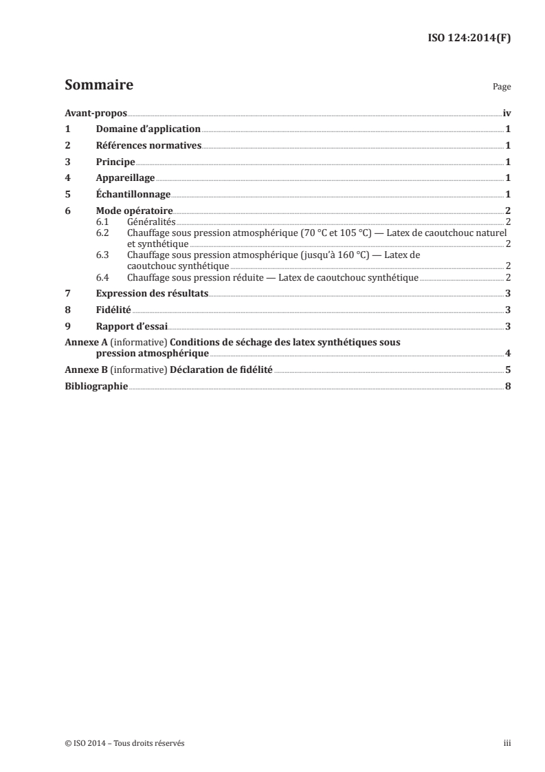 ISO 124:2014 ISO 124:2014 - Latex de caoutchouc — Détermination des matières solides totales/18/2014 - Page 3 preview