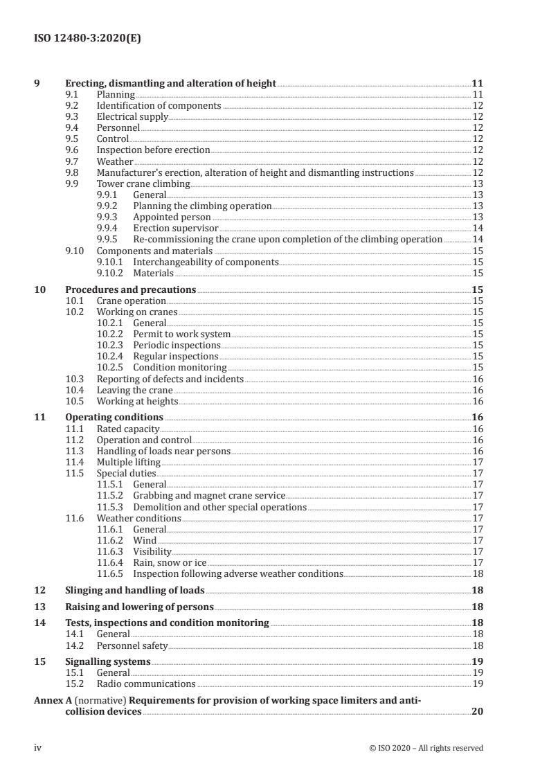 ISO 12480-3:2020 ISO 12480-3:2020 - Cranes — Safe use — Part 3: Tower cranes/22/2020 - Page 4 preview