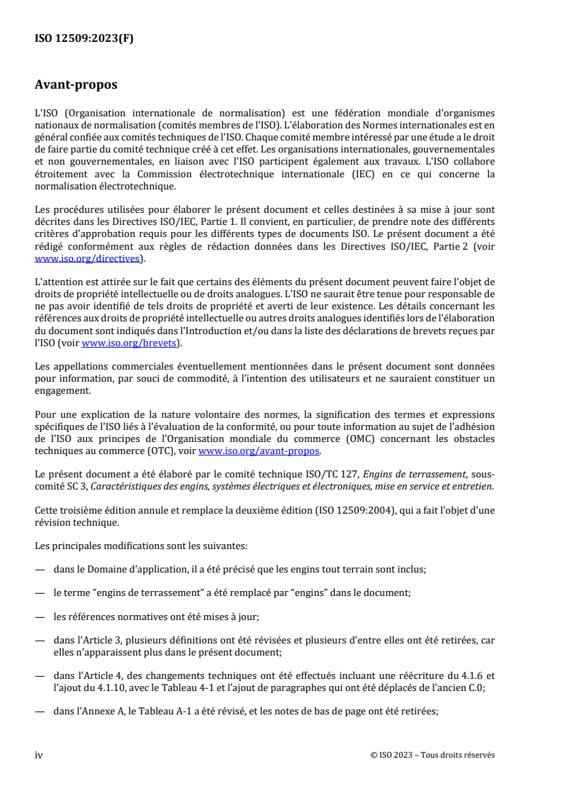 ISO 12509:2023 REDLINE ISO 12509:2023 - Engins de terrassement et chariots tout-terrain — Feux d'éclairage, de signalisation, de position et d'encombrement, et catadioptres
Released:5/14/2024 - Page 4 preview