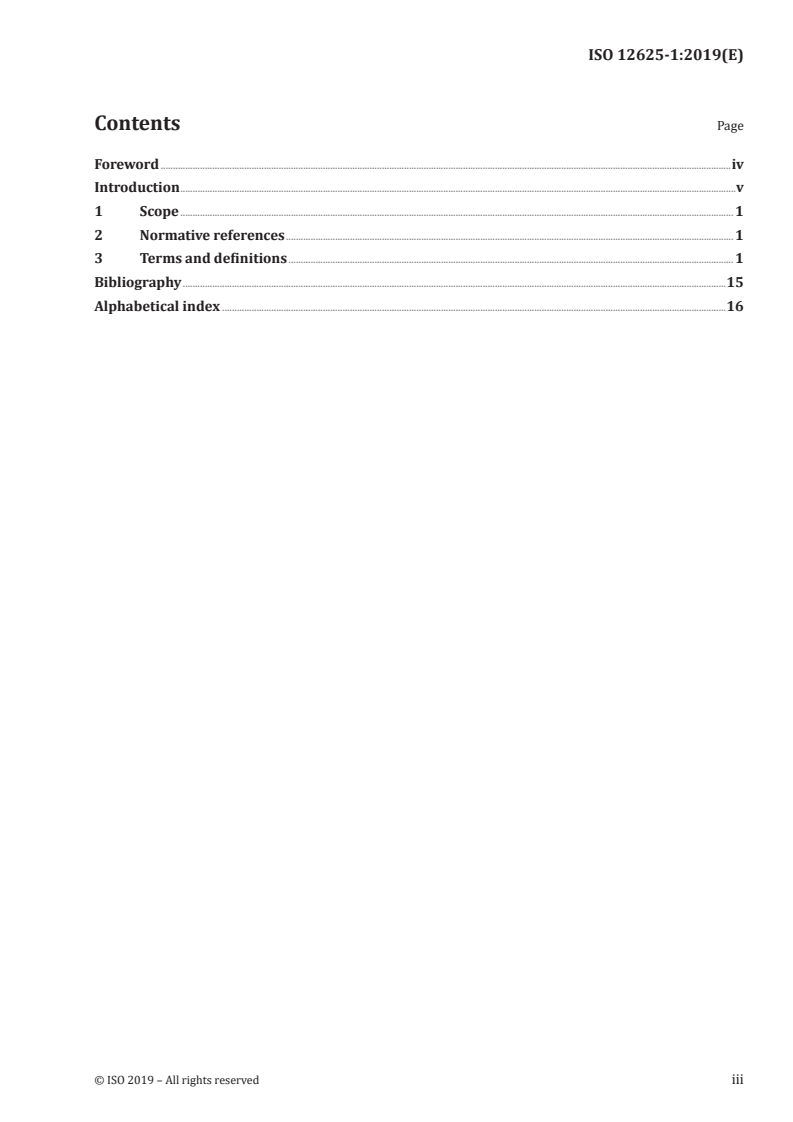 ISO 12625-1:2019 ISO 12625-1:2019 - Tissue paper and tissue products — Part 1: Vocabulary/29/2019 - Page 3 preview