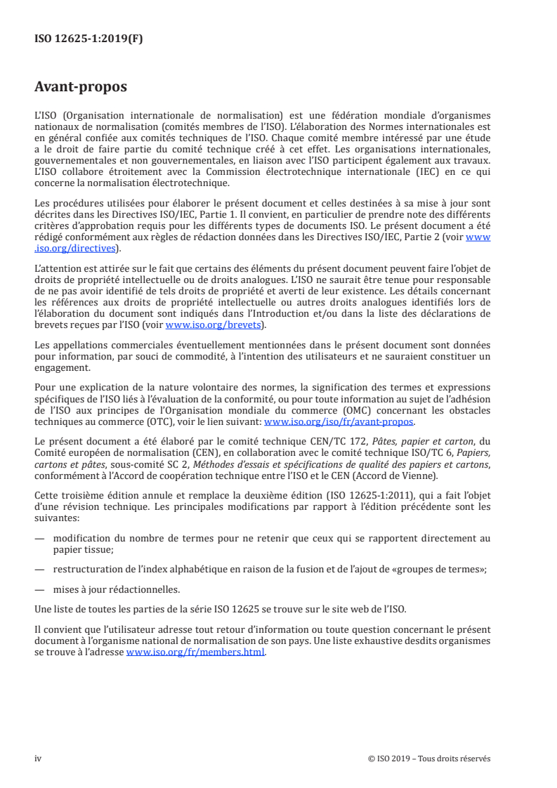 ISO 12625-1:2019 ISO 12625-1:2019 - Papier tissue et produits tissue — Partie 1: Vocabulaire/29/2019 - Page 4 preview