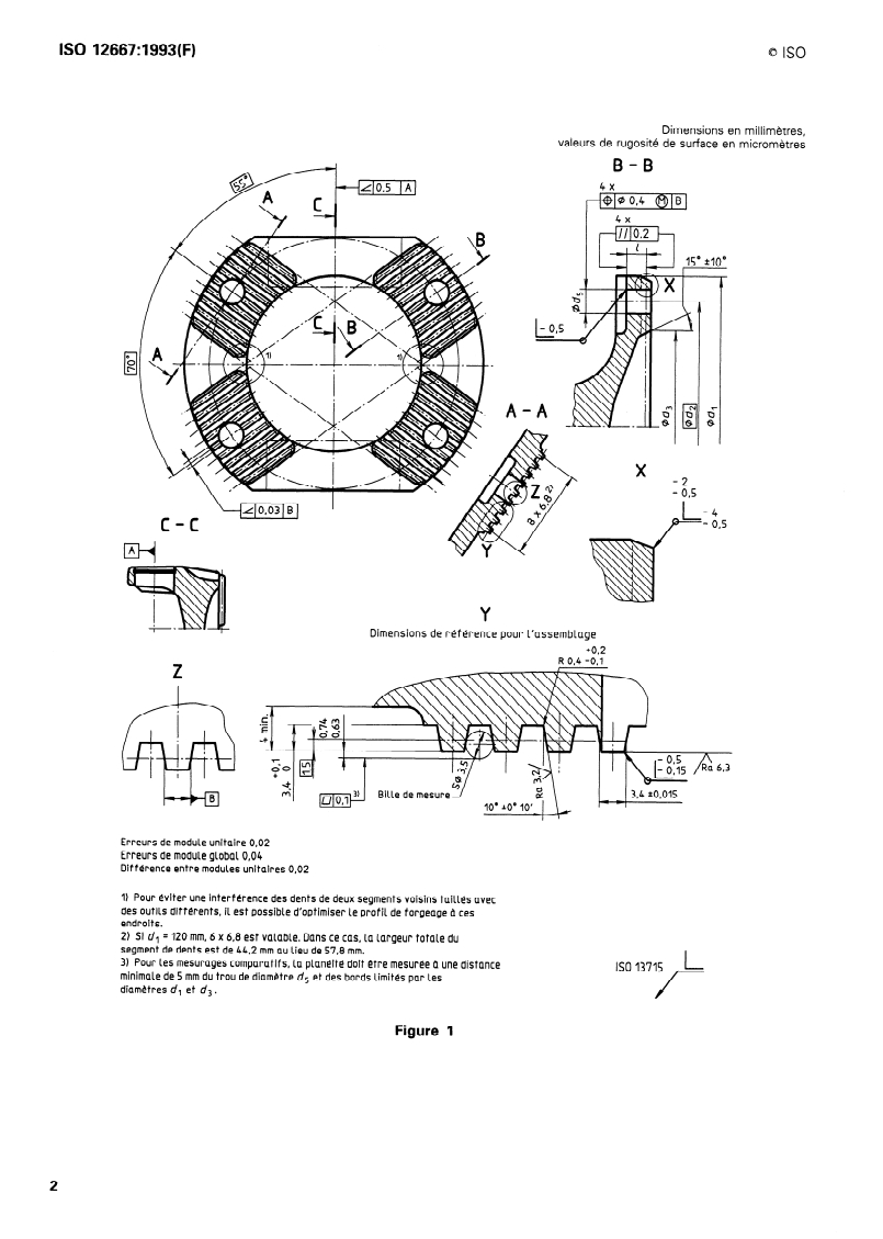 ISO 12667:1993 ISO 12667:1993 - Véhicules utilitaires et autobus — Brides d'arbre de transmission à dents croisées, type T/9/1993 - Page 4 preview