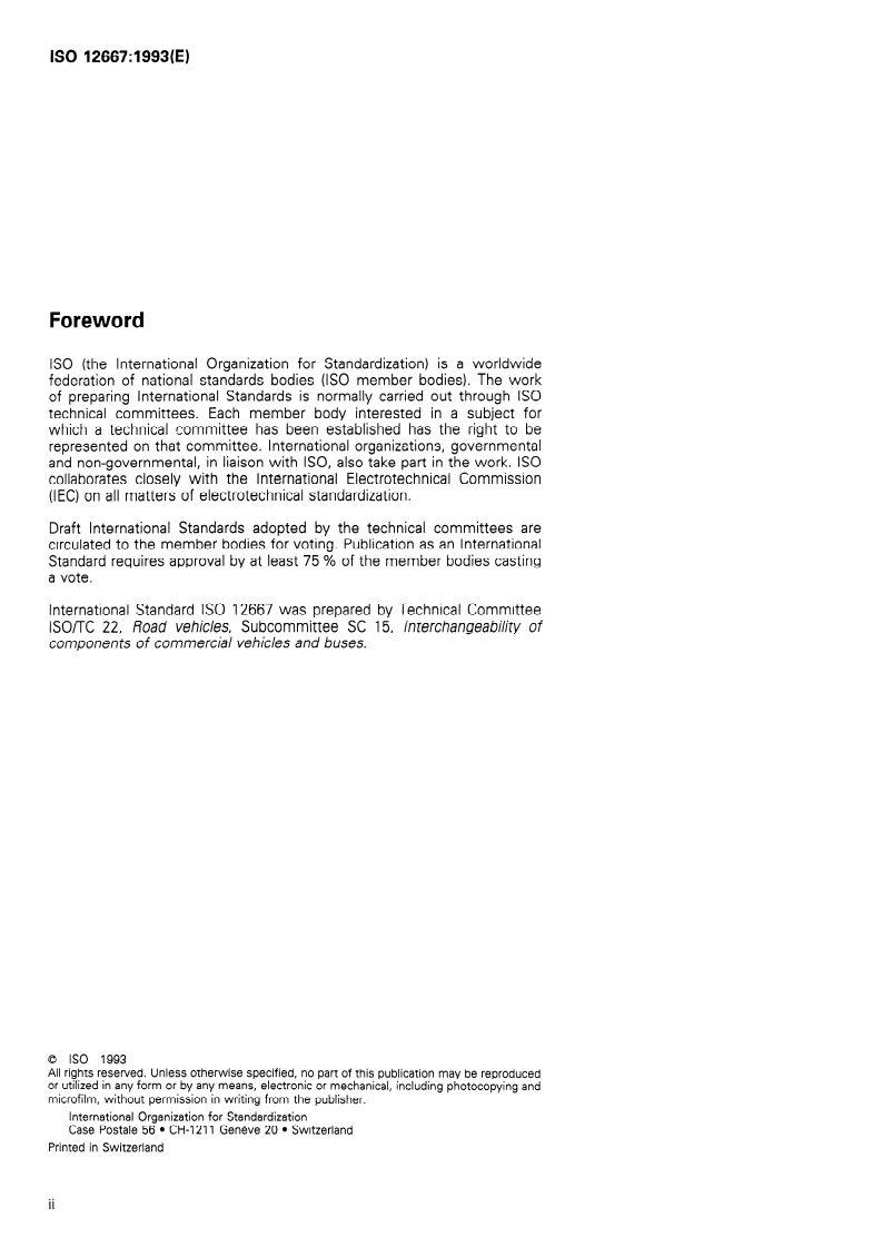 ISO 12667:1993 ISO 12667:1993 - Commercial vehicles and buses — Cross-tooth propeller shaft flanges, type T/9/1993 - Page 2 preview