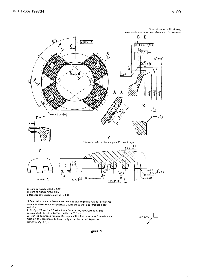 ISO 12667:1993 ISO 12667:1993 - Véhicules utilitaires et autobus — Brides d'arbre de transmission à dents croisées, type T/9/1993 - Page 4 preview