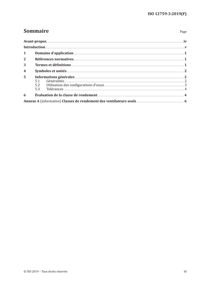 ISO 12759-3:2019 ISO 12759-3:2019 - Ventilateurs — Classification du rendement des ventilateurs — Partie 3: Ventilateurs non entraînés à vitesse maximale de fonctionnement/11/2019 - Page 3 preview