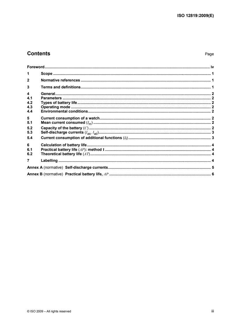ISO 12819:2009 ISO 12819:2009 - Methods of evaluation of the battery life of a battery-powered watch/17/2009 - Page 3 preview