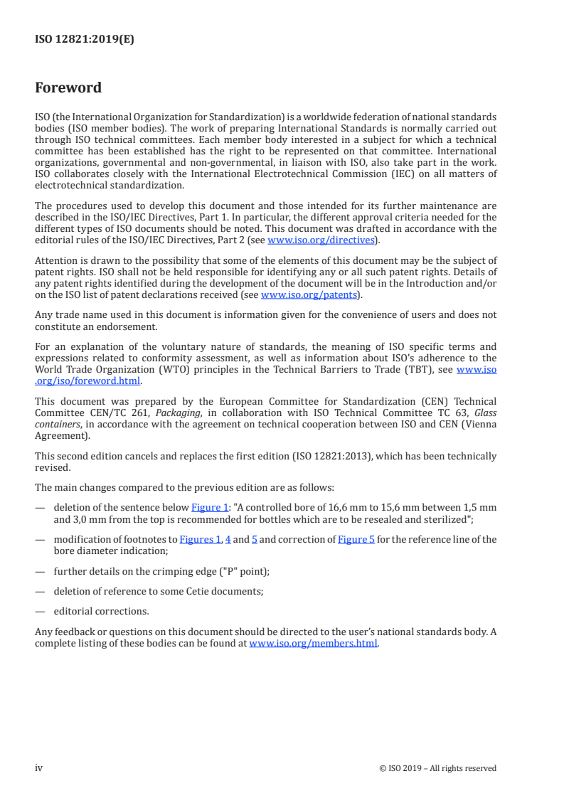 ISO 12821:2019 ISO 12821:2019 - Glass packaging — 26 H 180 crown finish — Dimensions/11/2019 - Page 4 preview