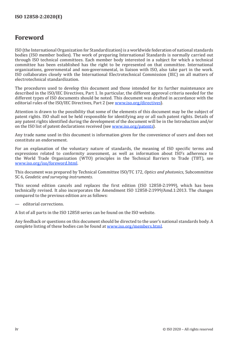 ISO 12858-2:2020 ISO 12858-2:2020 - Optics and optical instruments — Ancillary devices for geodetic instruments — Part 2: Tripods/23/2020 - Page 4 preview