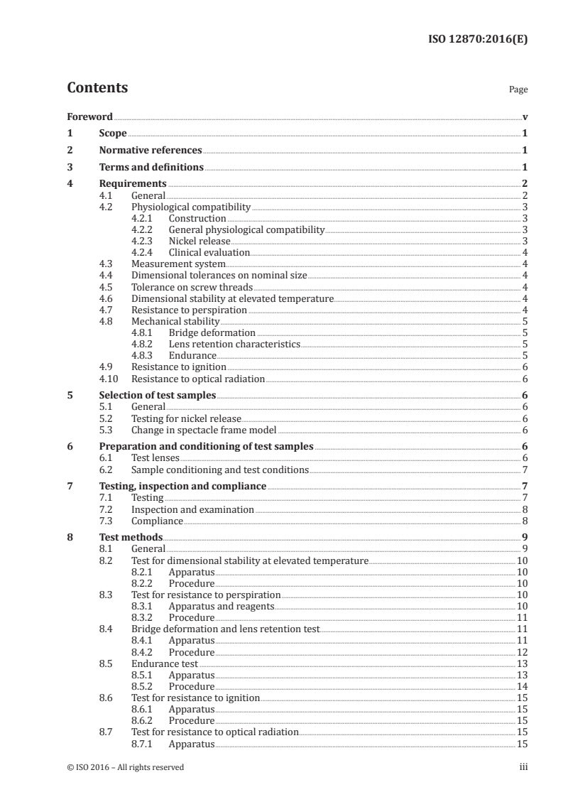 ISO 12870:2016 ISO 12870:2016 - Ophthalmic optics — Spectacle frames — Requirements and test methods/28/2016 - Page 3 preview