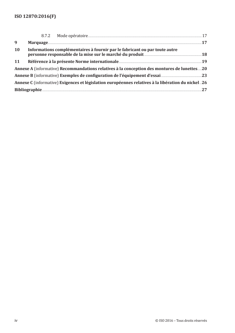 ISO 12870:2016 ISO 12870:2016 - Optique ophtalmique — Montures de lunettes — Exigences et méthodes d'essai/28/2016 - Page 4 preview
