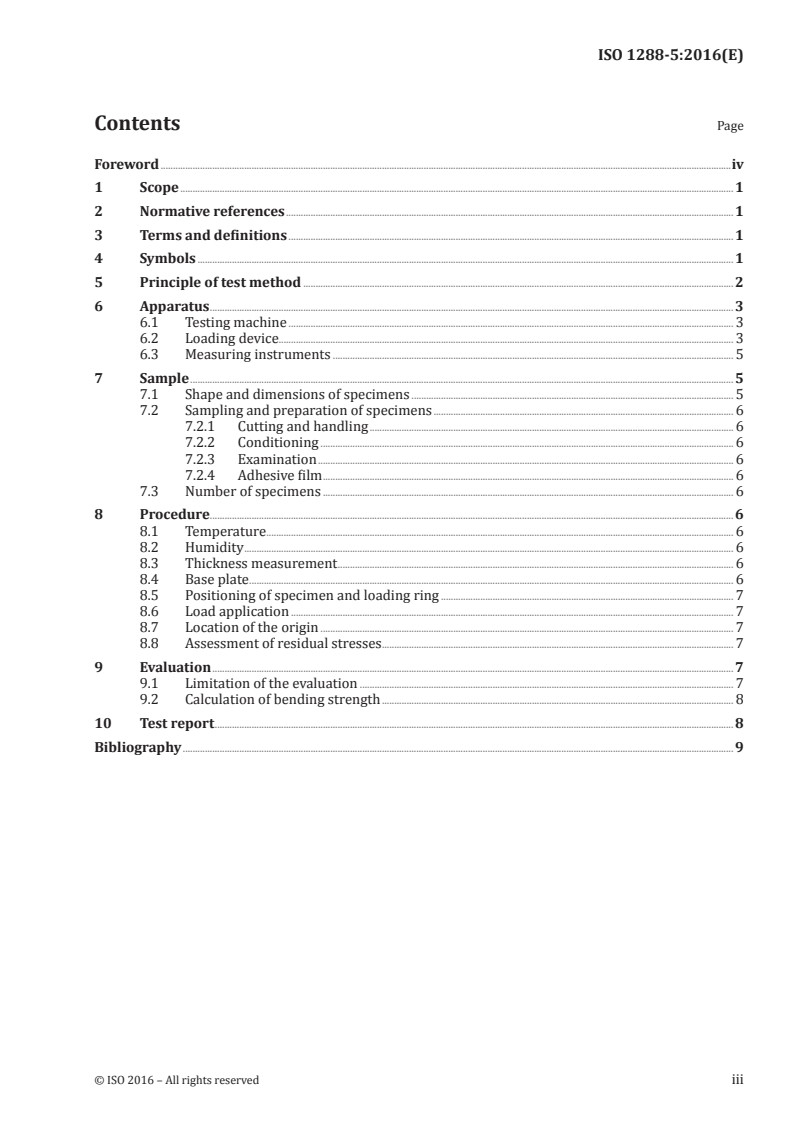 ISO 1288-5:2016 ISO 1288-5:2016 - Glass in building — Determination of the bending strength of glass — Part 5: Coaxial double ring test on flat specimens with small test surface areas/16/2016 - Page 3 preview