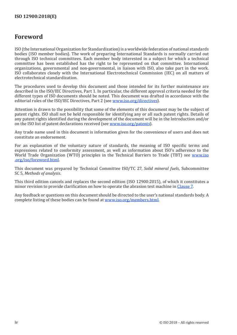 SIST ISO 12900:2020 ISO 12900:2018 - Hard coal — Determination of abrasiveness/5/2018 - Page 4 preview