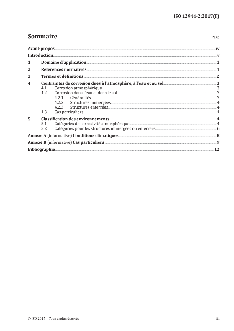 ISO 12944-2:2017 ISO 12944-2:2017 - Peintures et vernis — Anticorrosion des structures en acier par systèmes de peinture — Partie 2: Classification des environnements/7/2018 - Page 3 preview
