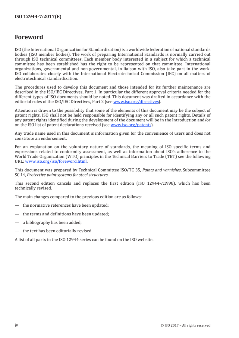 ISO 12944-7:2017 ISO 12944-7:2017 - Paints and varnishes — Corrosion protection of steel structures by protective paint systems — Part 7: Execution and supervision of paint work/13/2017 - Page 4 preview
