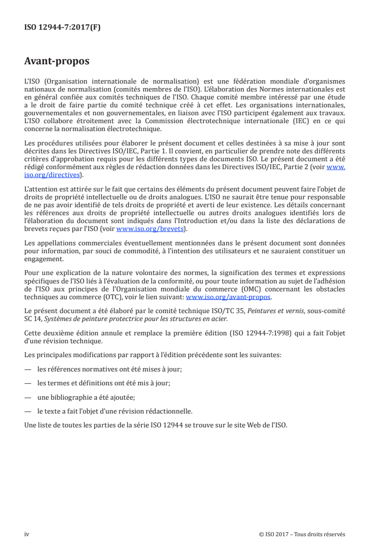 ISO 12944-7:2017 ISO 12944-7:2017 - Peintures et vernis — Anticorrosion des structures en acier par systèmes de peinture — Partie 7: Exécution et surveillance des travaux de peinture/13/2017 - Page 4 preview