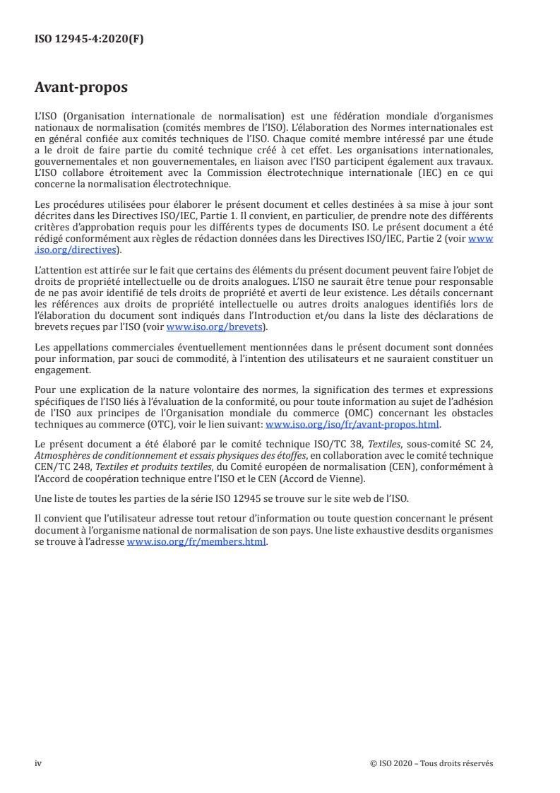 ISO 12945-4:2020 ISO 12945-4:2020 - Textiles — Détermination de la propension au boulochage, à l'ébouriffage ou au moutonnement des étoffes en surface — Partie 4: Évaluation du boulochage, de l’ébouriffage et du moutonnement par analyse visuelle/30/2020 - Page 4 preview