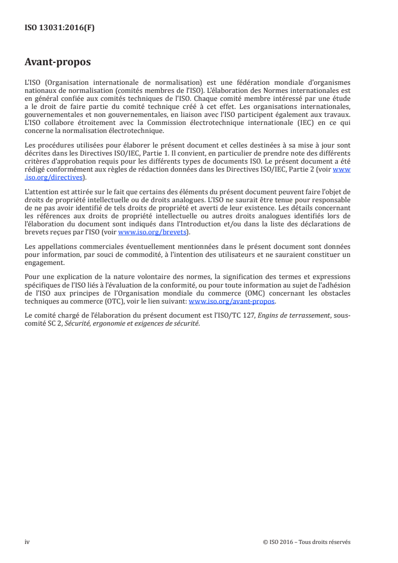 ISO 13031:2016 ISO 13031:2016 - Engins de terrassement — Attaches rapides — Sécurité/19/2018 - Page 4 preview