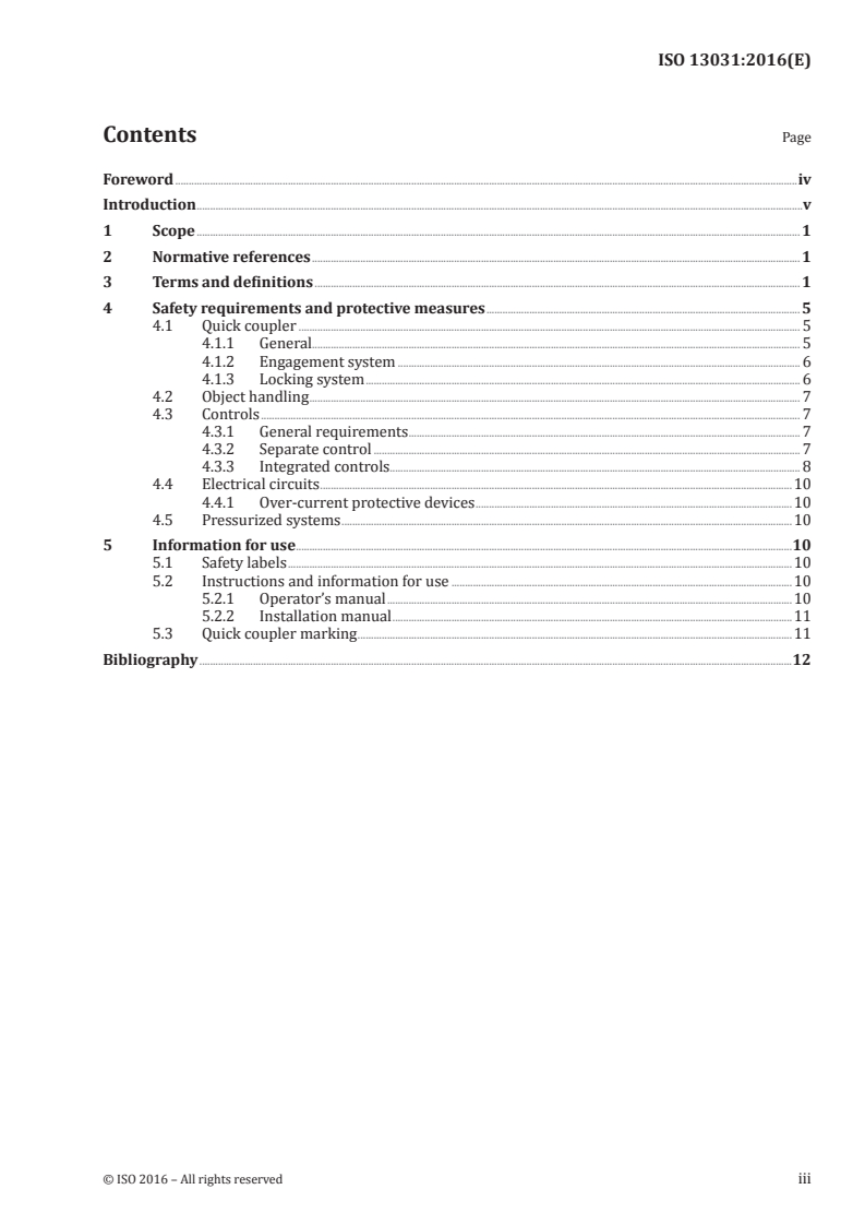 ISO 13031:2016 ISO 13031:2016 - Earth-moving machinery — Quick couplers — Safety/2/2016 - Page 3 preview