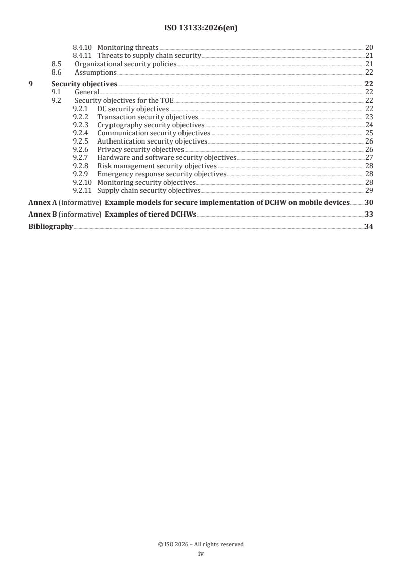 ISO 13133:2026 ISO 13133:2026 - Financial services — Security reference model for digital currency hardware wallet (SRM-DCHW) - Page 4 preview