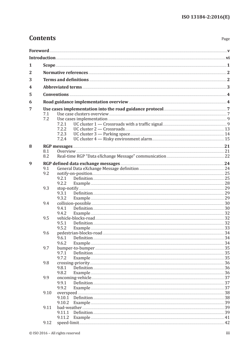 ISO 13184-2:2016 ISO 13184-2:2016 - Intelligent transport systems (ITS) — Guidance protocol via personal ITS station for advisory safety systems — Part 2: Road guidance protocol (RGP) requirements and specification/19/2016 - Page 3 preview
