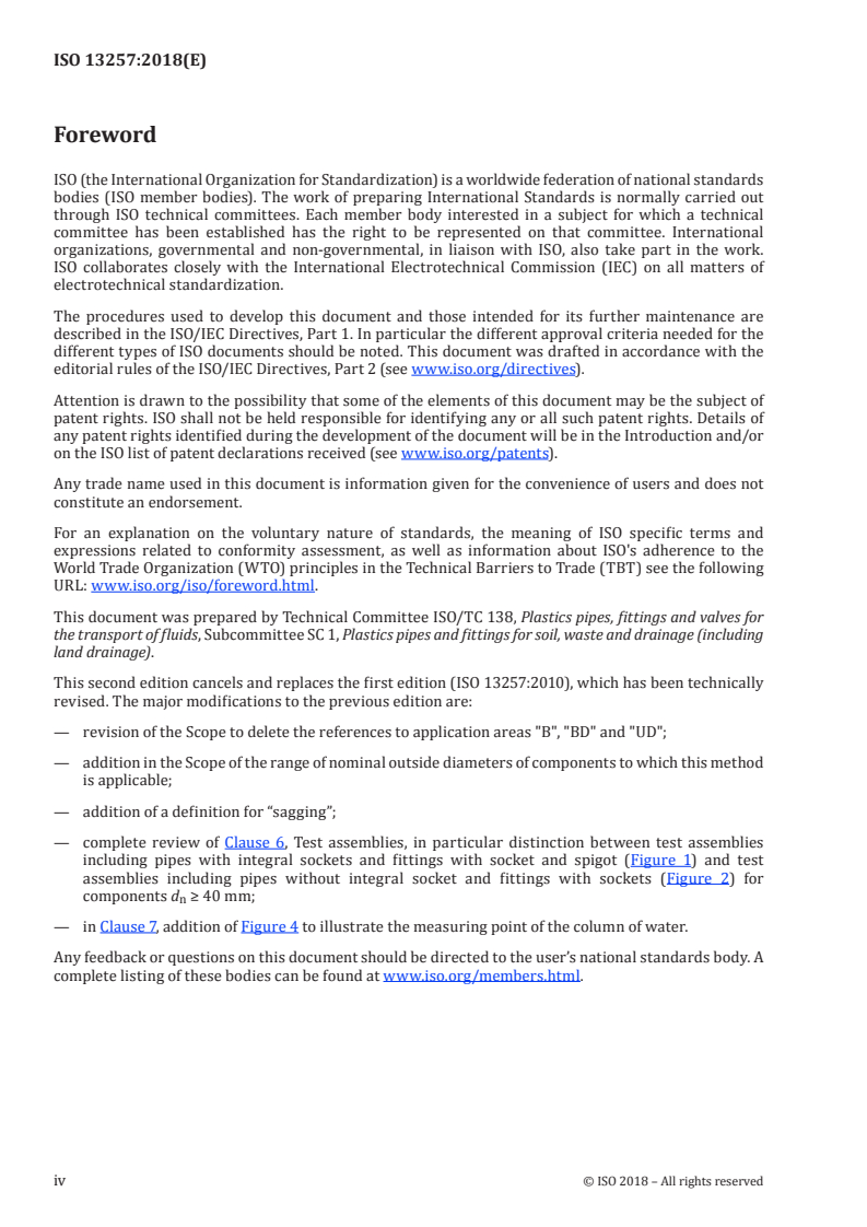 ISO 13257:2018 ISO 13257:2018 - Thermoplastics piping systems for non-pressure applications — Test method for resistance to elevated temperature cycling/8/2018 - Page 4 preview