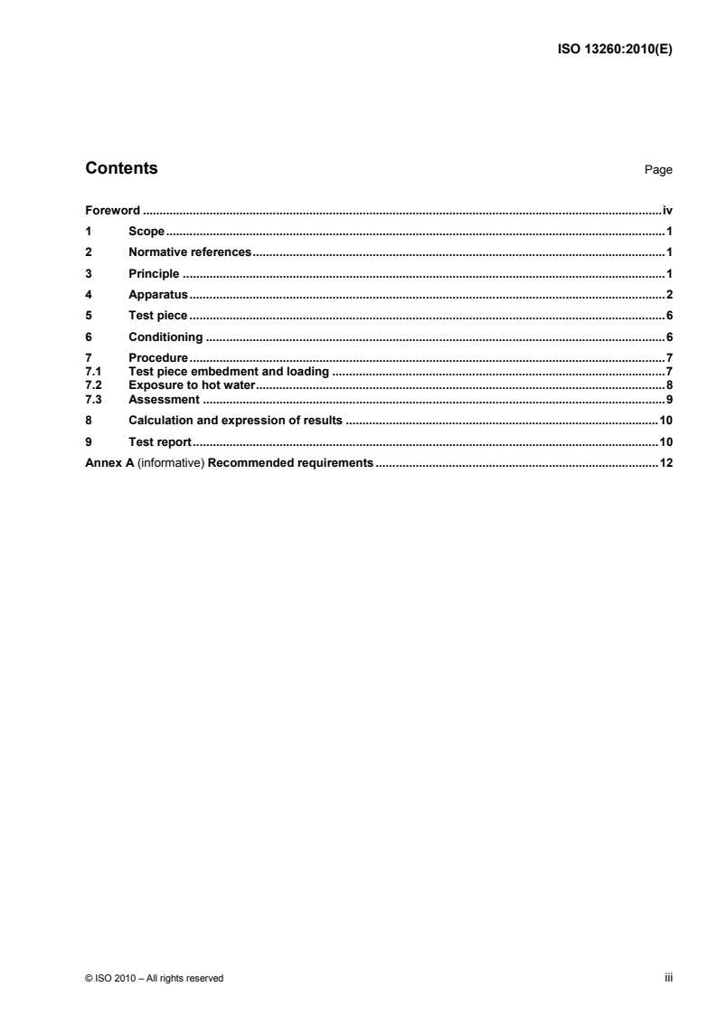 ISO 13260:2010 ISO 13260:2010 - Thermoplastics piping systems for non-pressure underground drainage and sewerage — Test method for resistance to combined temperature cycling and external loading/4/2010 - Page 3 preview