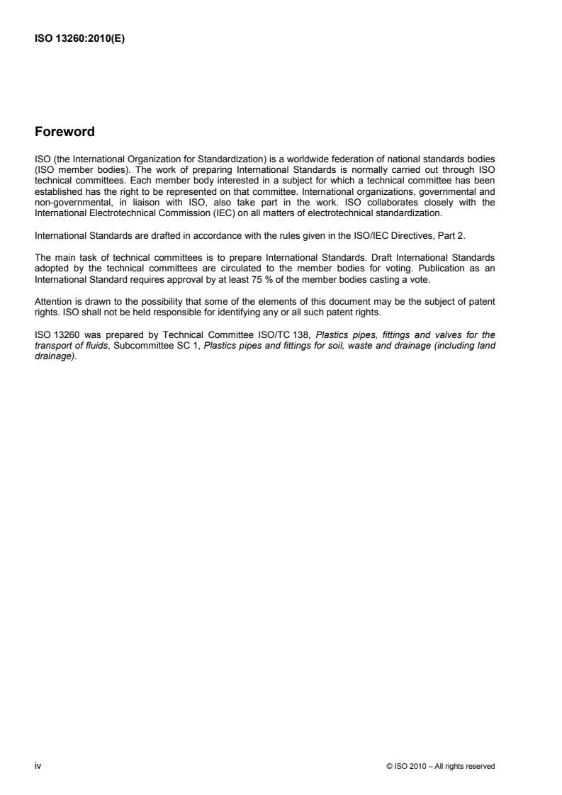 ISO 13260:2010 ISO 13260:2010 - Thermoplastics piping systems for non-pressure underground drainage and sewerage — Test method for resistance to combined temperature cycling and external loading/4/2010 - Page 4 preview