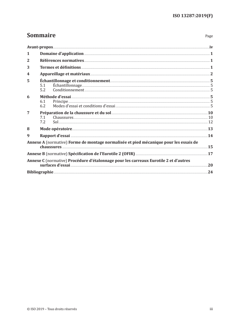 ISO 13287:2019 ISO 13287:2019 - Équipement de protection individuelle — Chaussures — Méthode d'essai pour la résistance au glissement/1/2019 - Page 3 preview