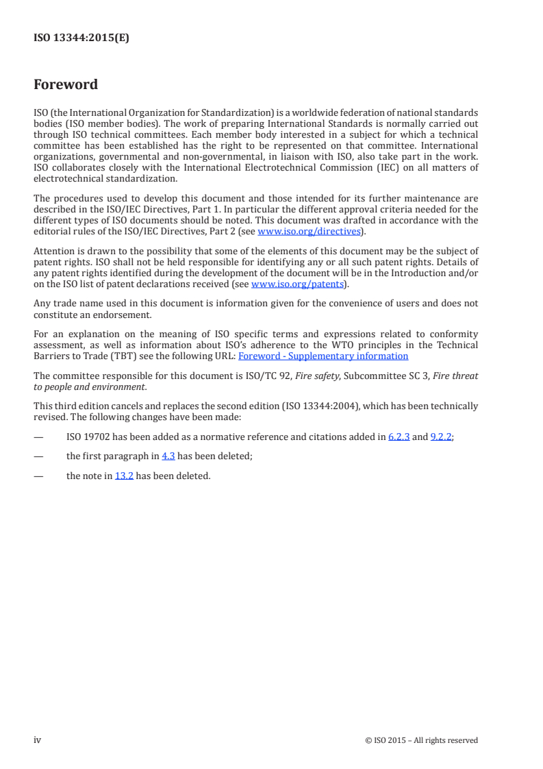 ISO 13344:2015 ISO 13344:2015 - Estimation of the lethal toxic potency of fire effluents/1/2015 - Page 4 preview