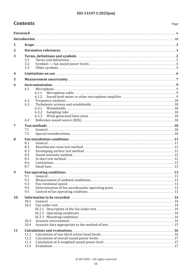 ISO 13347-1:2025 ISO 13347-1:2025 - Fans — Determination of fan sound power levels under standardized laboratory conditions — Part 1: General overview
Released:23. 07. 2025 - Page 3 preview