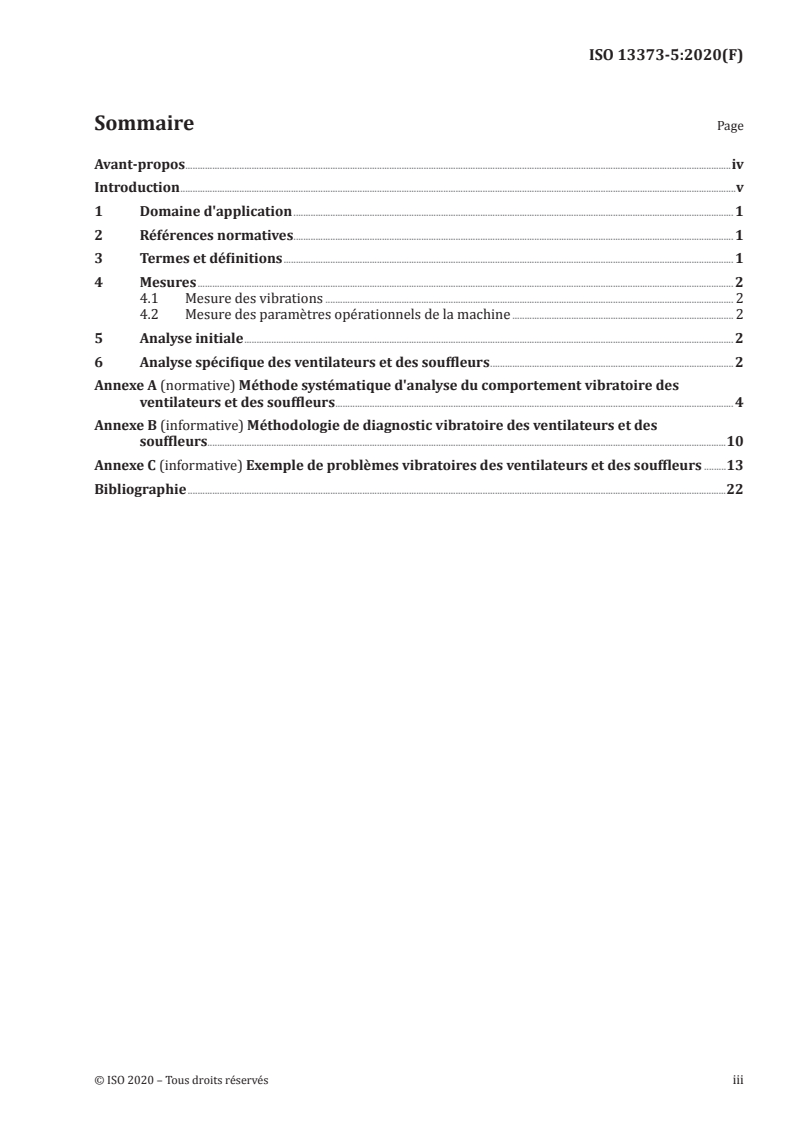 ISO 13373-5:2020 ISO 13373-5:2020 - Surveillance et diagnostic d'état des machines — Surveillance des vibrations — Partie 5: Techniques de diagnostic pour ventilateurs et souffleurs/11/2020 - Page 3 preview