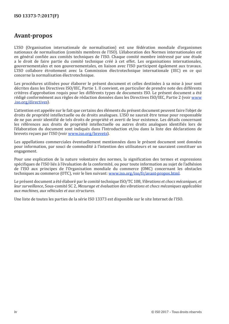 ISO 13373-7:2017 ISO 13373-7:2017 - Surveillance et diagnostic d'état des machines — Surveillance des vibrations — Partie 7: Techniques de diagnostic pour machines équipant les centrales hydro-électriques et les stations de turbine-pompe/10/2017 - Page 4 preview