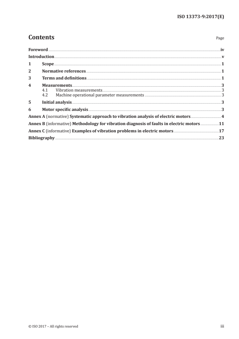 ISO 13373-9:2017 ISO 13373-9:2017 - Condition monitoring and diagnostics of machines — Vibration condition monitoring — Part 9: Diagnostic techniques for electric motors/9/2017 - Page 3 preview