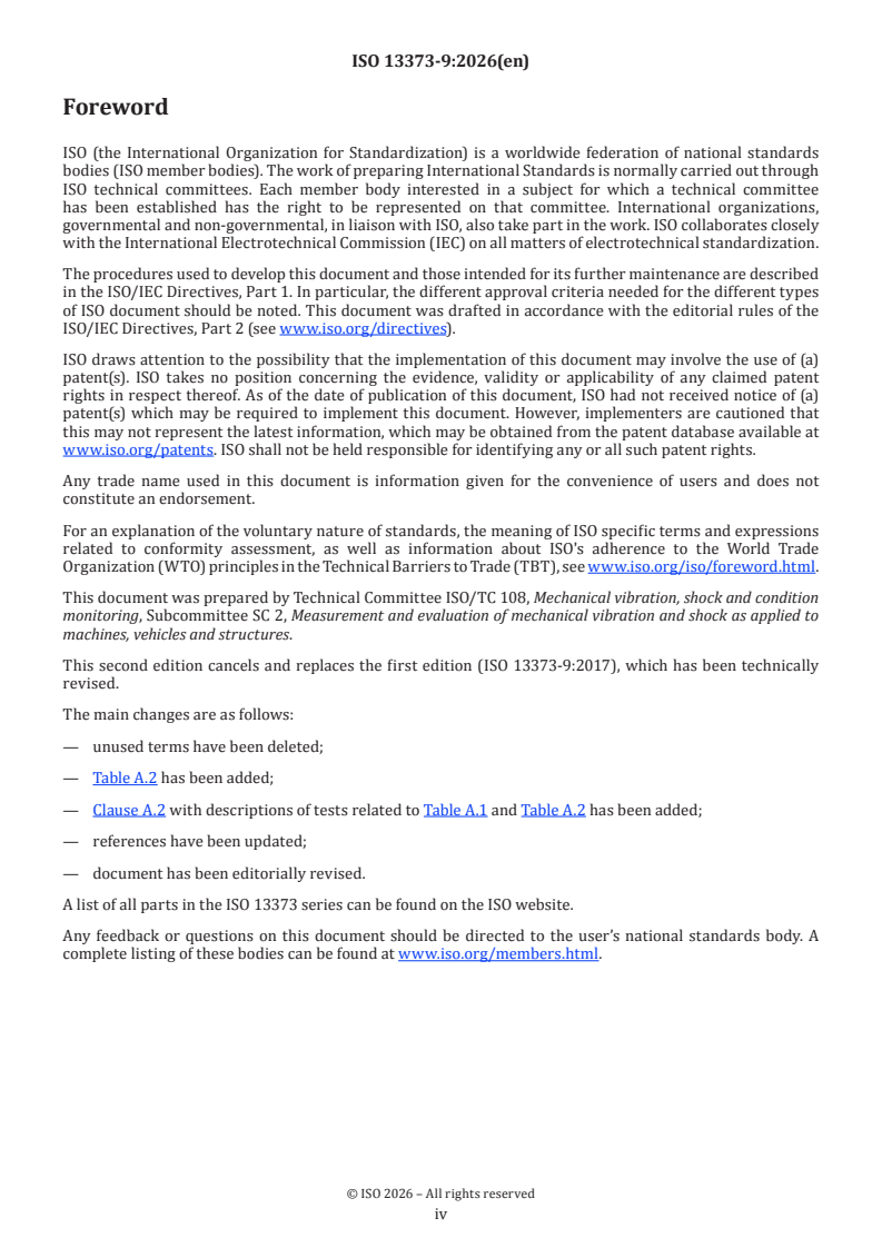 ISO 13373-9:2026 ISO 13373-9:2026 - Condition monitoring and diagnostics of machines — Vibration condition monitoring — Part 9: Diagnostic techniques for electric motors - Page 4 preview