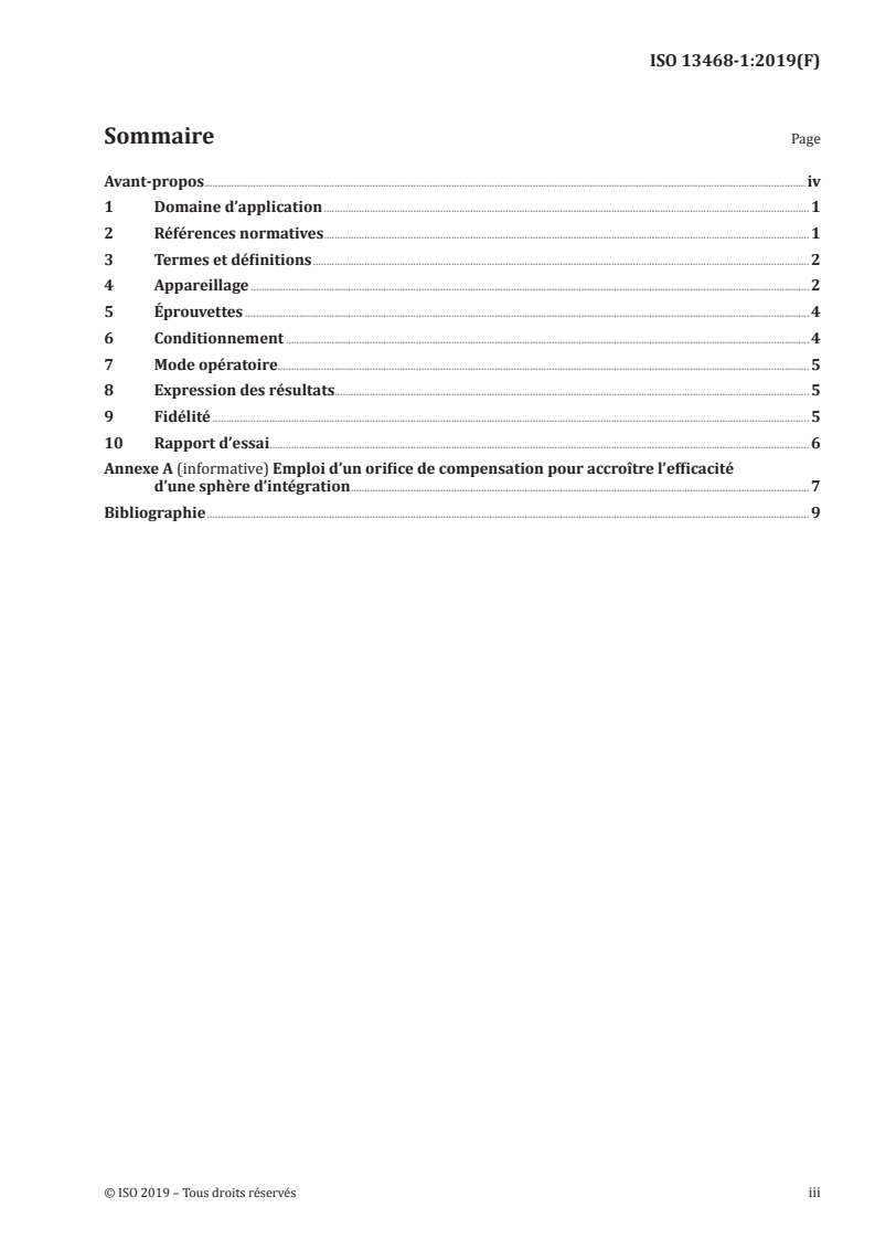 ISO 13468-1:2019 ISO 13468-1:2019 - Plastiques — Détermination du facteur de transmission du flux lumineux total des matériaux transparents — Partie 1: Instrument à faisceau unique/5/2019 - Page 3 preview