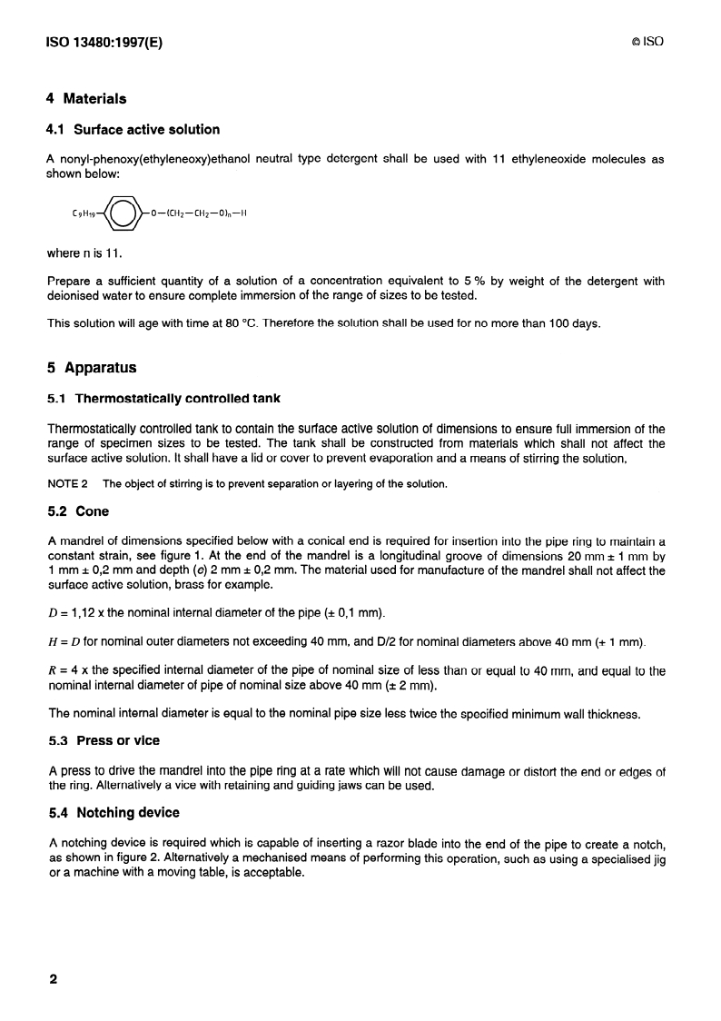 ISO 13480:1997 ISO 13480:1997 - Polyethylene pipes — Resistance to slow crack growth — Cone test method/11/1997 - Page 4 preview
