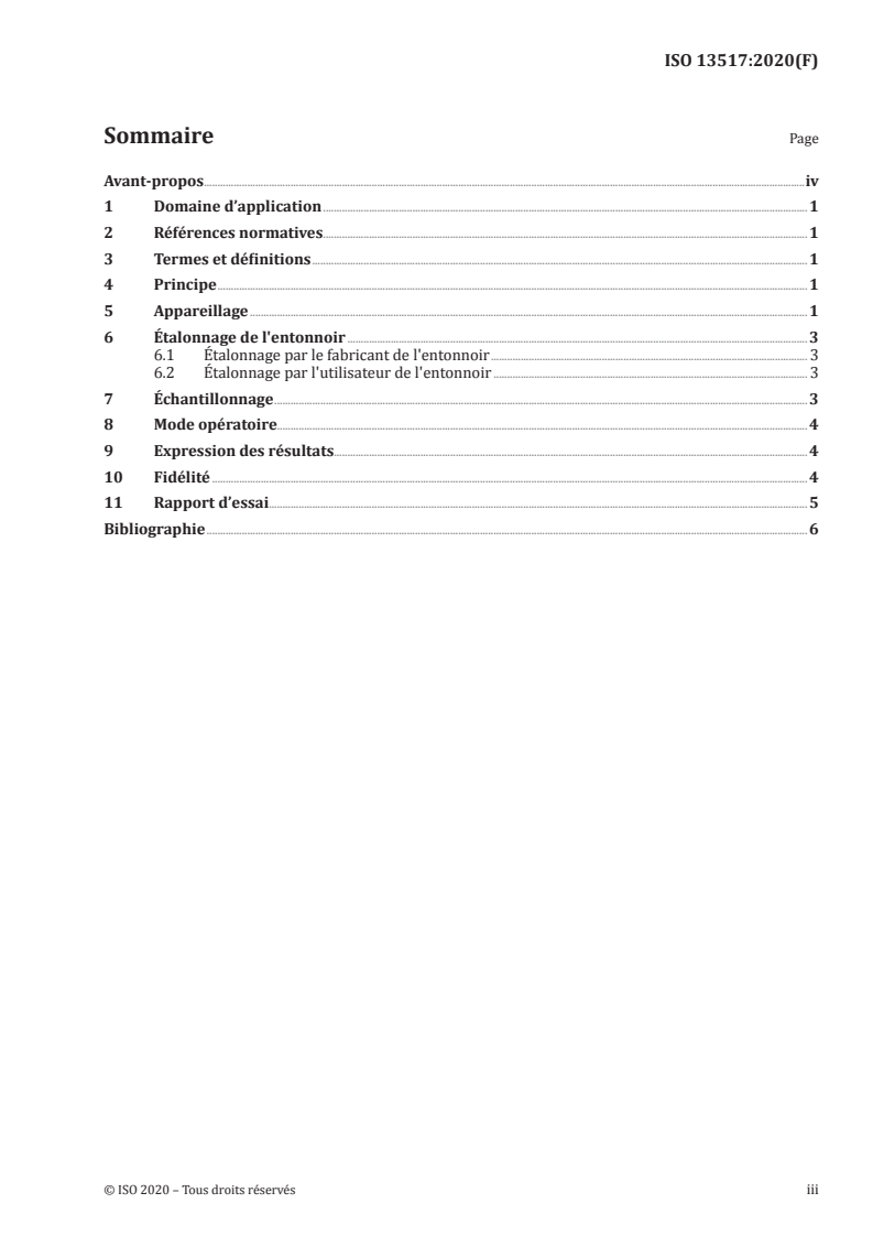 ISO 13517:2020 ISO 13517:2020 - Poudres métalliques — Détermination du temps d'écoulement au moyen d'un entonnoir calibré (cône d'écoulement de Gustavsson)/30/2020 - Page 3 preview