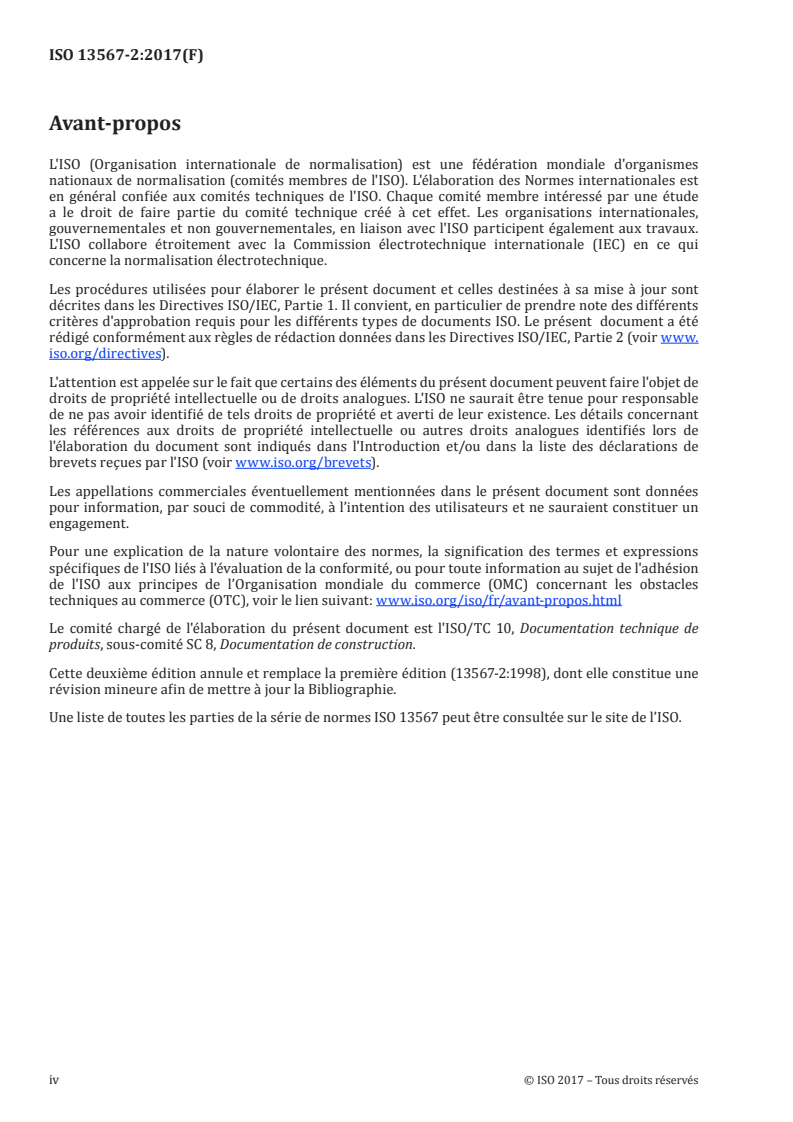 ISO 13567-2:2017 ISO 13567-2:2017 - Documentation technique de produits — Organisation et dénomination des couches de CAO — Partie 2: Concepts, format et codes utilisés dans la documentation pour la construction/26/2017 - Page 4 preview