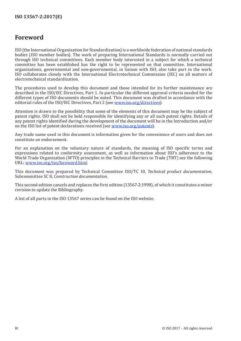 ISO 13567-2:2017 ISO 13567-2:2017 - Technical product documentation — Organization and naming of layers for CAD — Part 2: Concepts, format and codes used in construction documentation/26/2017 - Page 4 preview