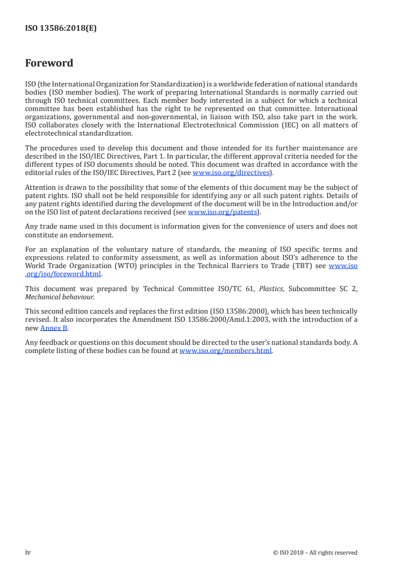 ISO 13586:2018 ISO 13586:2018 - Plastics — Determination of fracture toughness (GIC and KIC) — Linear elastic fracture mechanics (LEFM) approach/25/2018 - Page 4 preview
