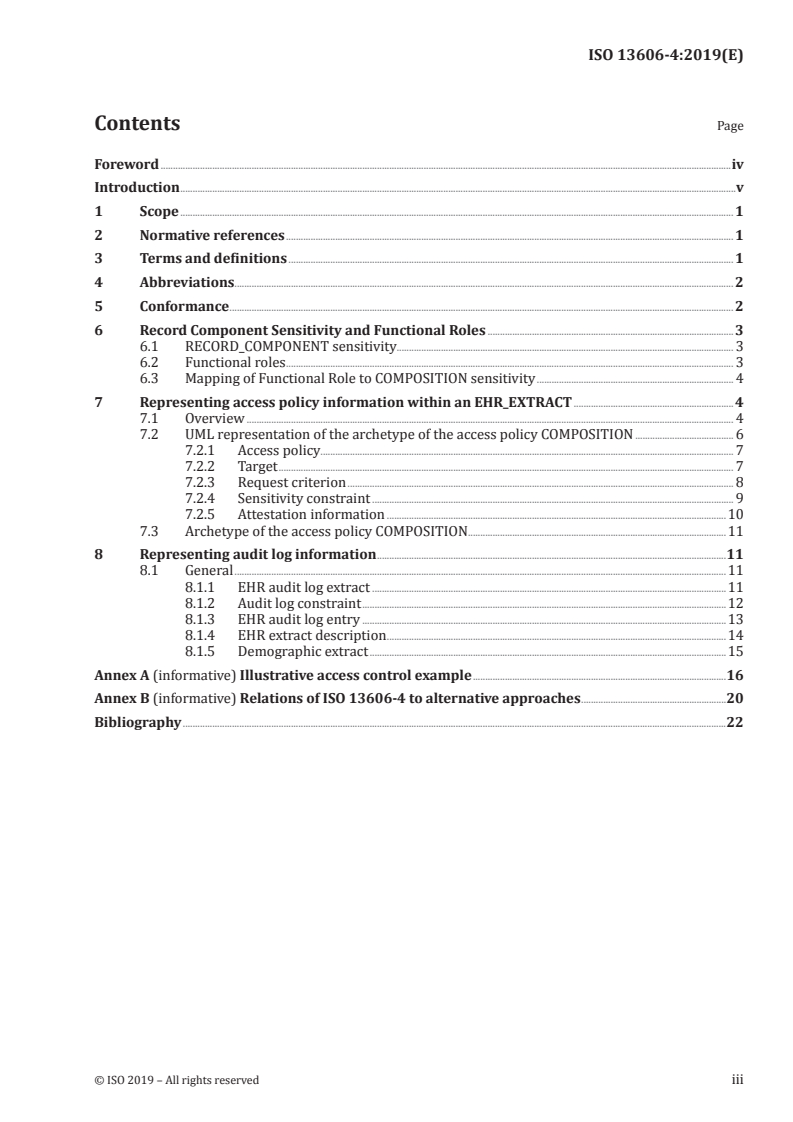 ISO 13606-4:2019 ISO 13606-4:2019 - Health informatics — Electronic health record communication — Part 4: Security/7/2019 - Page 3 preview