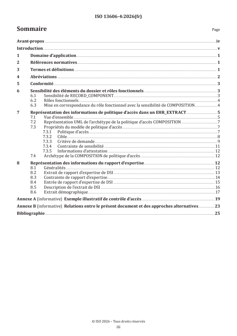 ISO 13606-4:2026 ISO 13606-4:2026 - Informatique de santé — Communication du dossier de santé informatisé — Partie 4: Sécurité - Page 3 preview