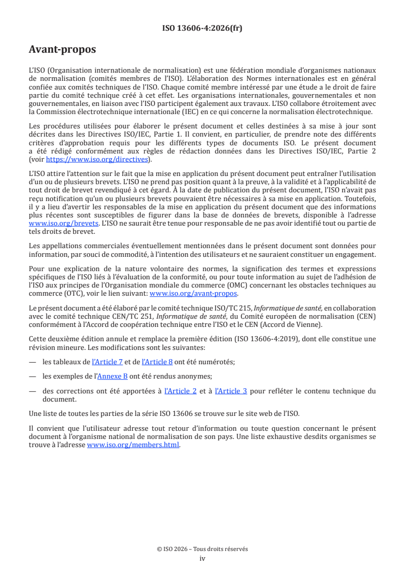ISO 13606-4:2026 ISO 13606-4:2026 - Informatique de santé — Communication du dossier de santé informatisé — Partie 4: Sécurité - Page 4 preview