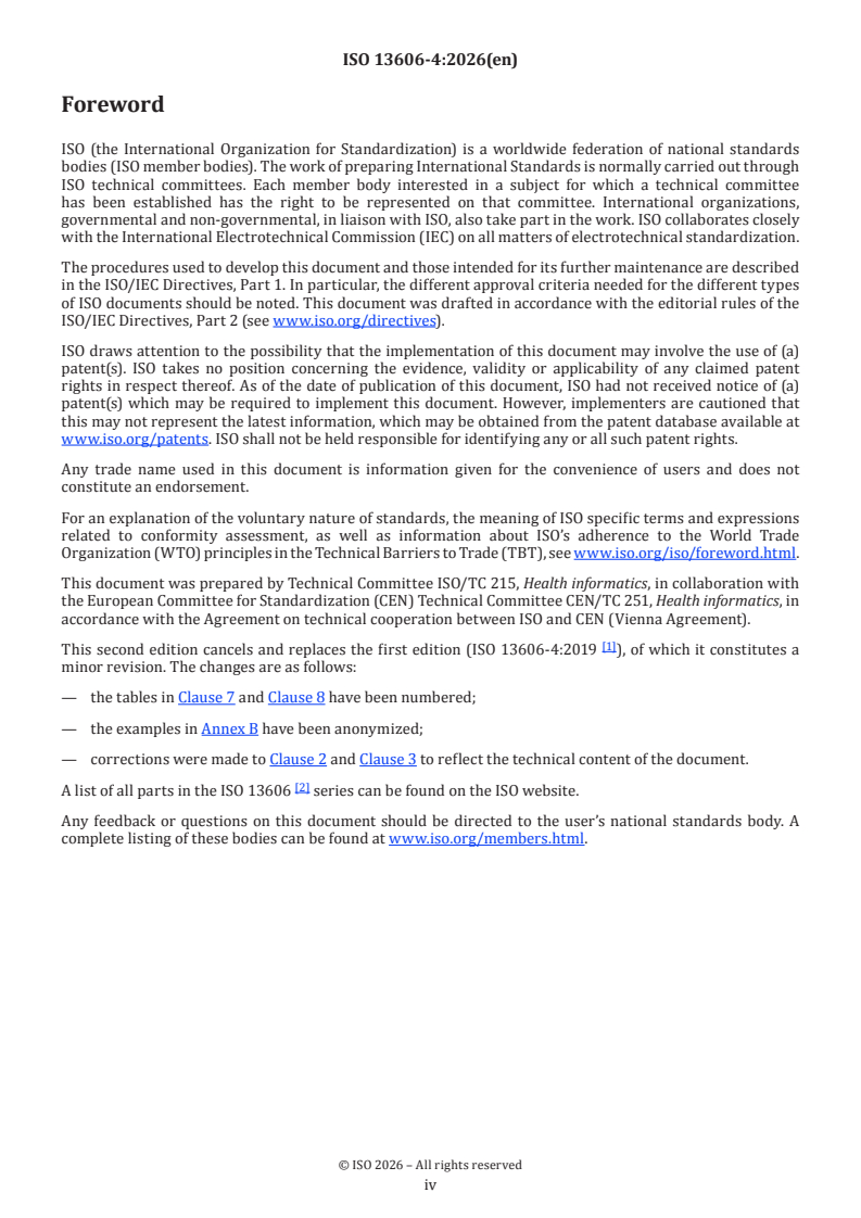 ISO 13606-4:2026 ISO 13606-4:2026 - Health informatics — Electronic health record communication — Part 4: Security - Page 4 preview